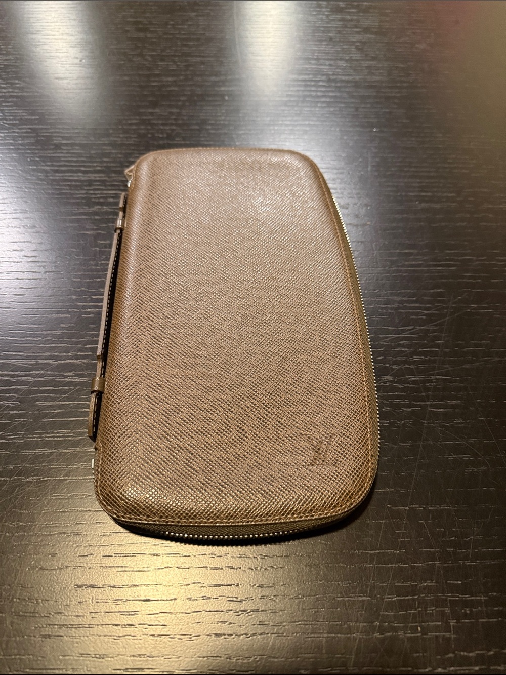 Louis Vuitton Dark Brown Taiga Atoll Travel Case Wallet